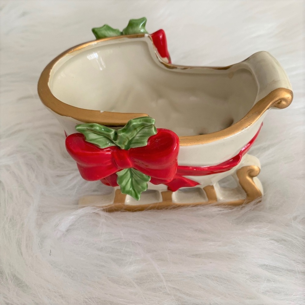 Fitz and Floyd Ceramic Sleigh - Picture 1 of 4